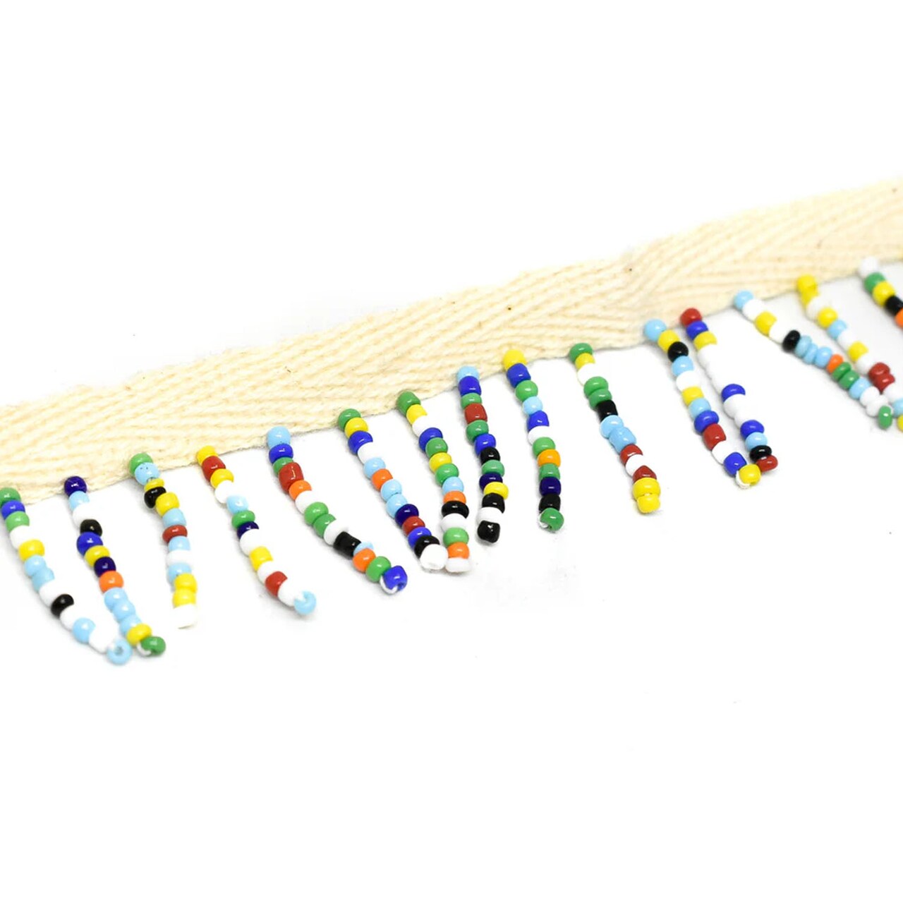 1 Yard Multi Color Beaded Fringe Trim Two Colors for Sewing Crafts 1 Inch Width